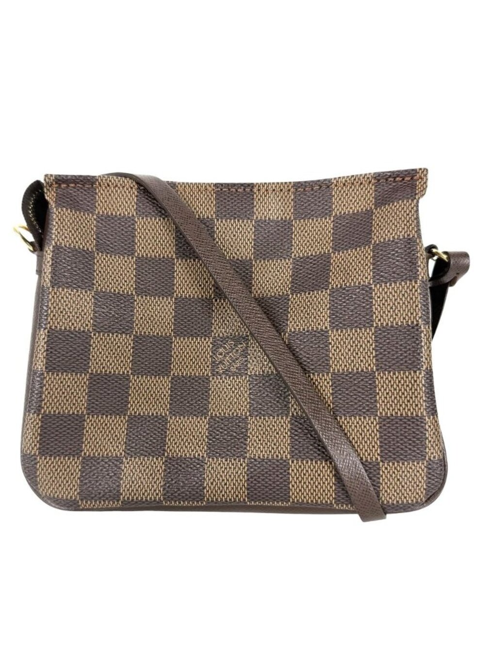 Louis Vuitton Handbag Damier Ebene Trousse Makeup Pouch Canvas Brown Gold
